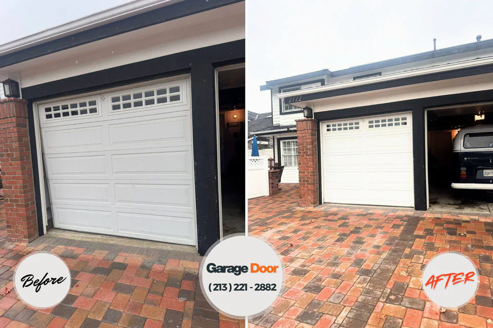Before and after: garage door repair Murfreesboro, AR